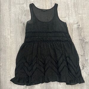 Kaitlyn Black Sleeveless Dress with Tiny White Dots